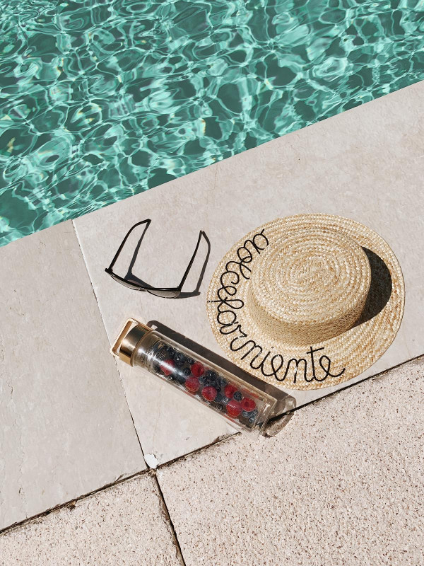 DOLCEFARNIENTE - straw hat with glitter mantra on the brim - Image 2