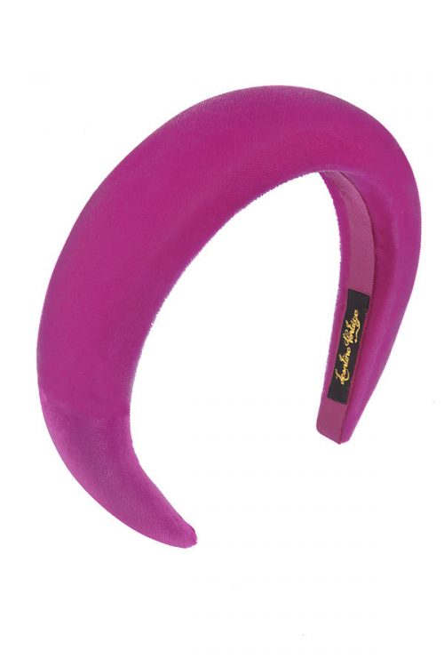 cerchietto bombato velluto fucsia