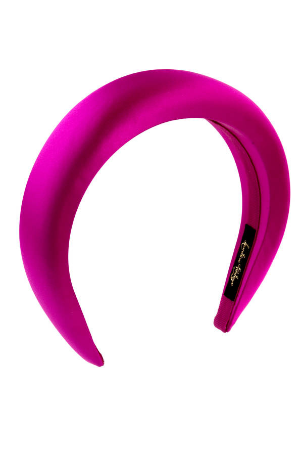 satin padded headband fuchsia
