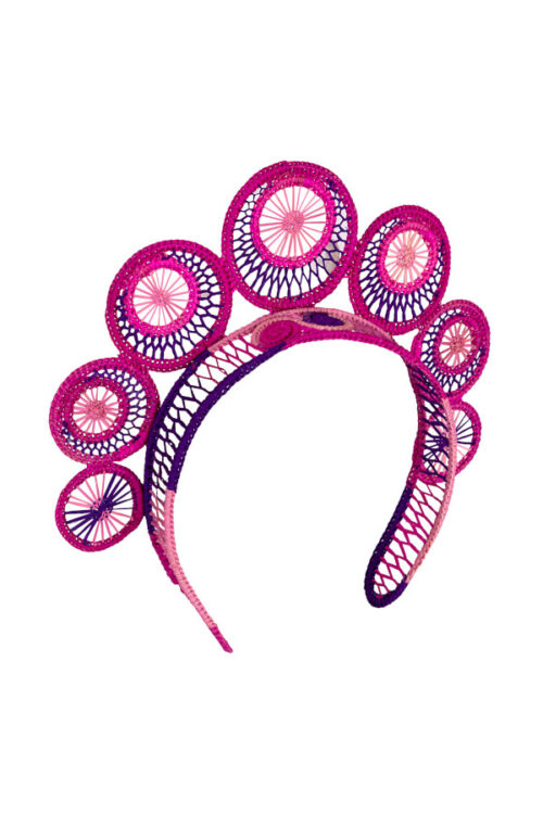 Tiara Rays Pink – Cerchietto in paglia di palma
