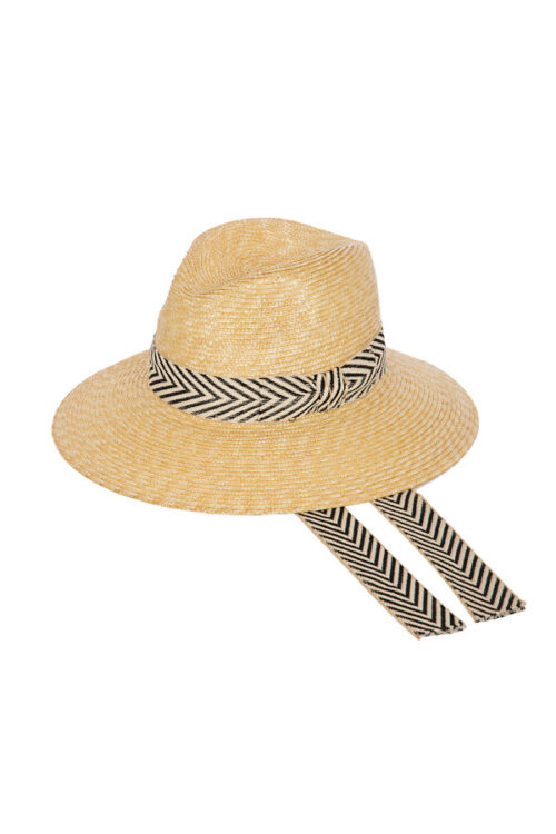 Cruise - Florentine straw hat with vintage, black and white trimmings