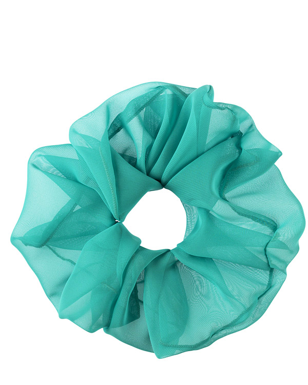scrunchie pversize verde petrolio in chiffon