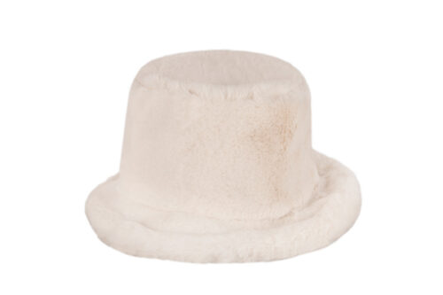 FLUFFY BUCKET HAT WHITE AND ICE