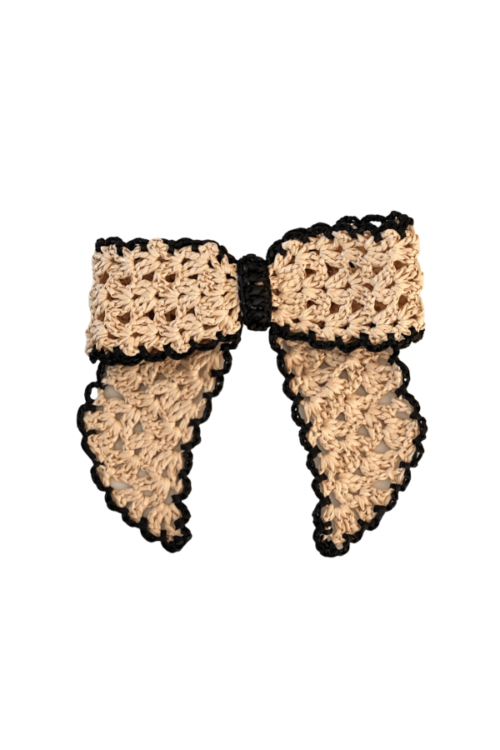BIG BOW CLIP IN RAFFIA, NATURE