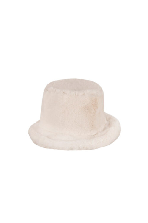 BUCKET HAT IN FAUX FUR - CREAM