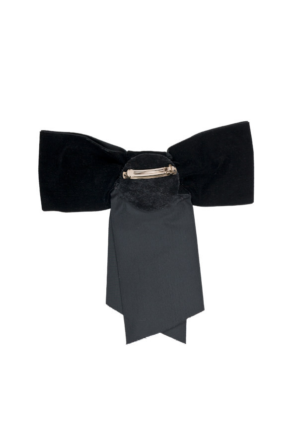 BIG BOW CLIP BLACK VELVET AND RHINESTONES - Image 4