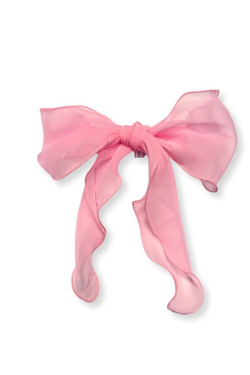 Big bow clip chiffon, pink