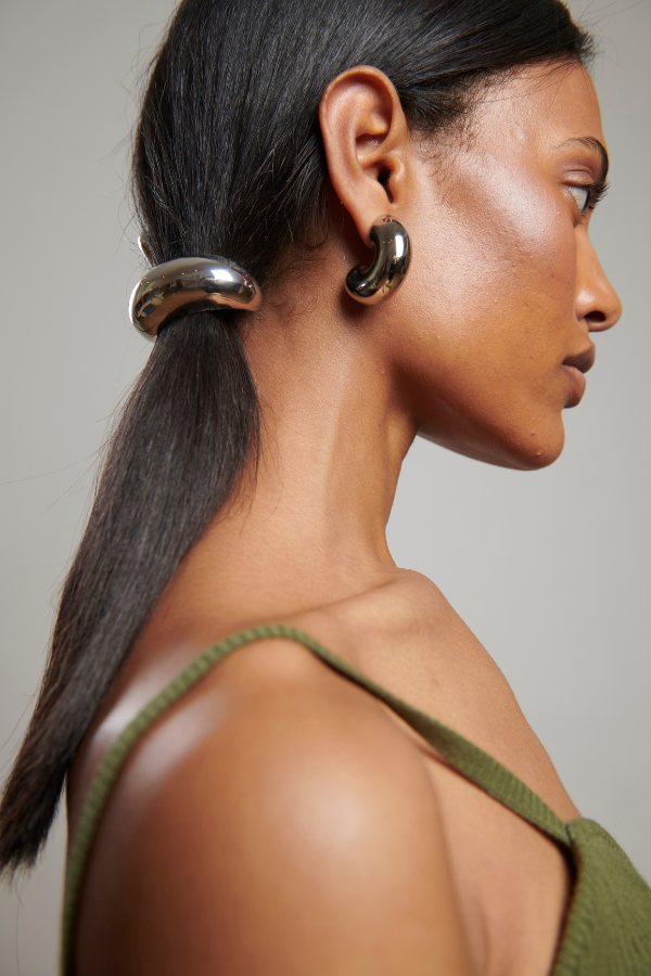 BIG CHUNKY SILVER HOOPS - immagine 2