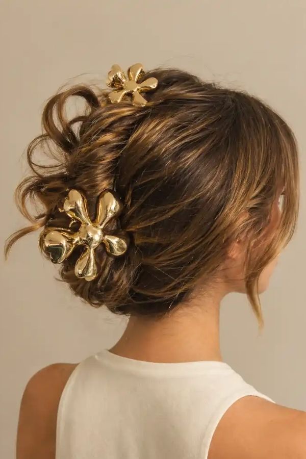 BIG FLOWER CLAW GOLD