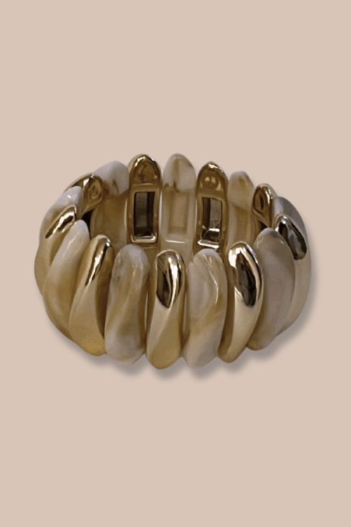 ELASTIC BANGLE BICOLOR IVORY