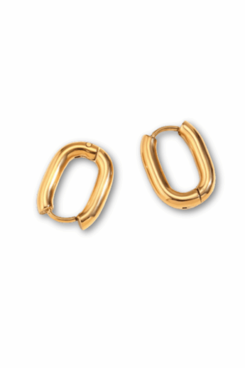 GOLD SQUARE HOOP EARRINGS