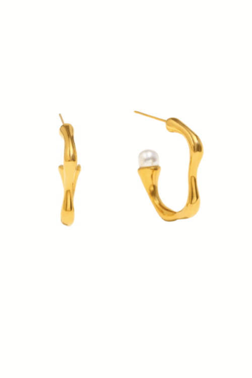 SCULPTED GOLD HOOP EARRINGS