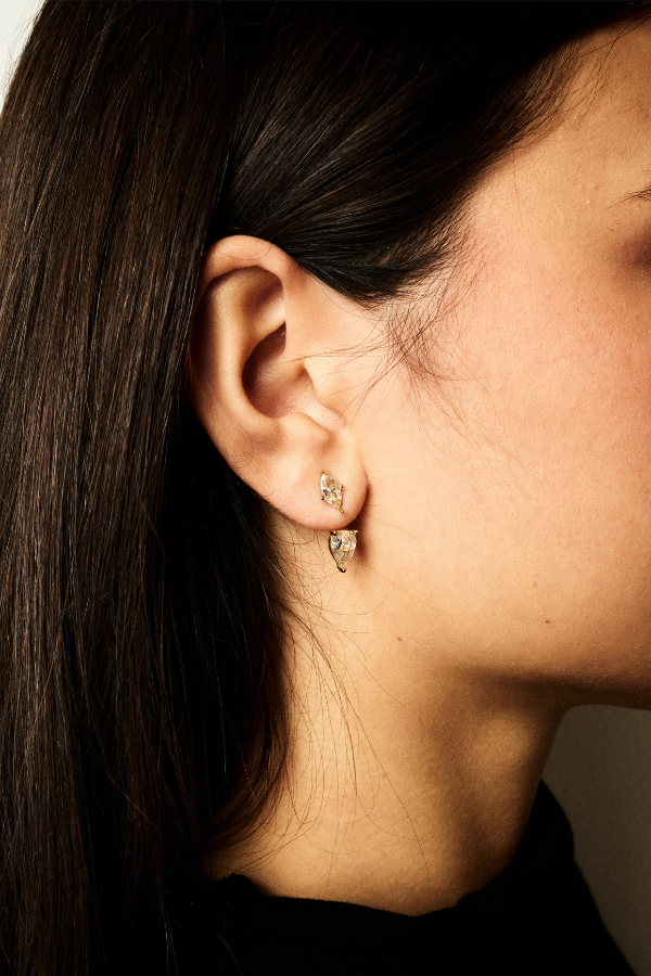 GOLDEN CRYSTAL DROP EARRING