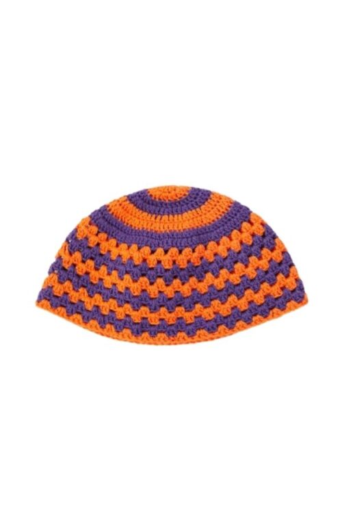 ZUCCOTTO CROCHET HAT ORANGE & PURPLE